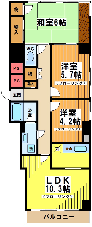 調布市国領町のマンションの間取り