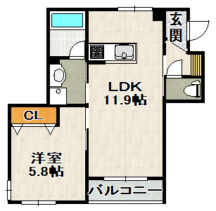 BELLE CE DOMANI　宝塚1番館の間取り