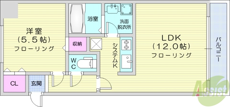 グランカーサ南13条の間取り