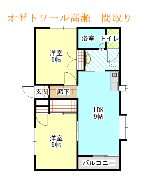 オゼトワール高瀬AA棟の間取り