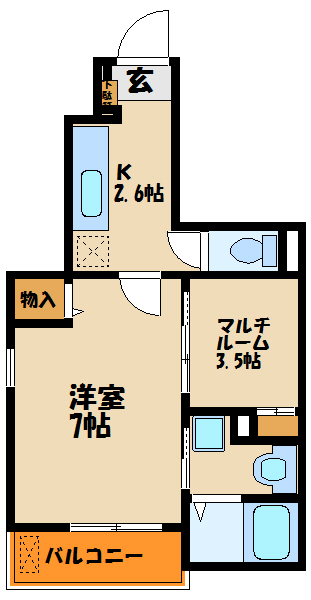 【クレール魚住Iの間取り】