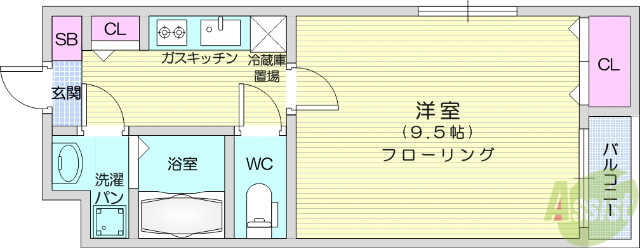 仙台市青葉区上杉のマンションの間取り