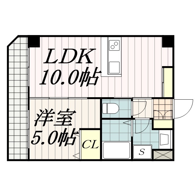 千葉市中央区港町のマンションの間取り