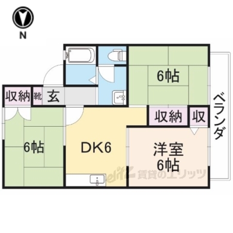 長浜市大戌亥町のアパートの間取り