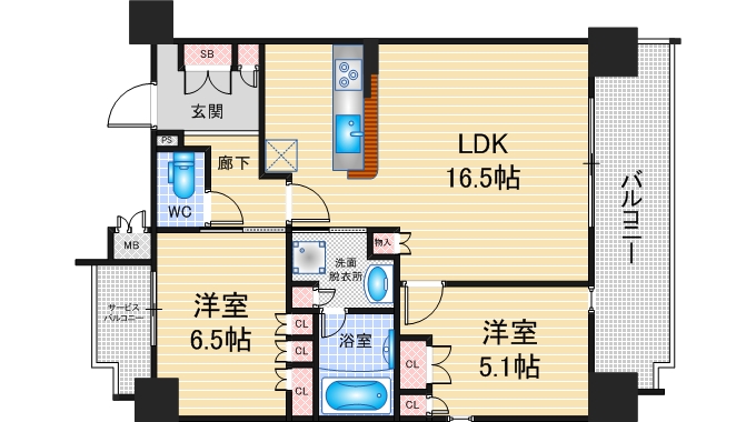 グランパセオ名駅那古野の間取り