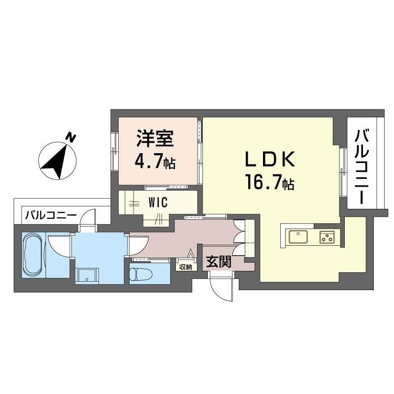 倉敷市笹沖のマンションの間取り