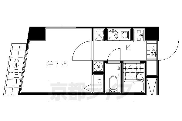 京都市東山区泉涌寺門前町のマンションの間取り