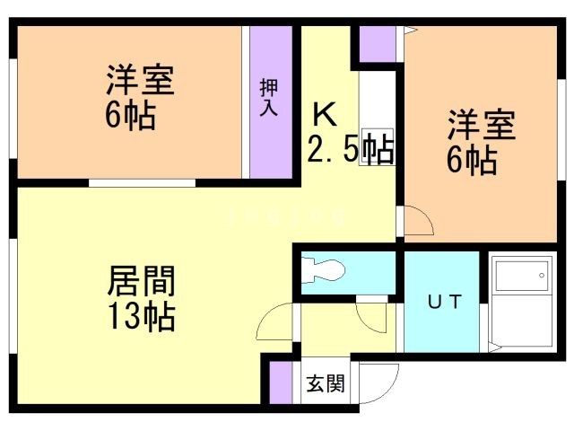 札幌市手稲区星置南のアパートの間取り