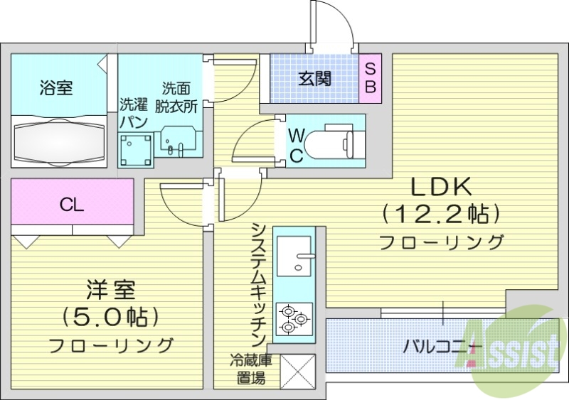 D-roomルント連坊2の間取り