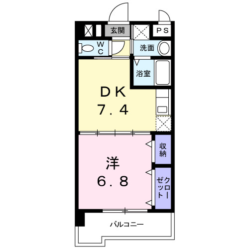 北九州市若松区古前のマンションの間取り