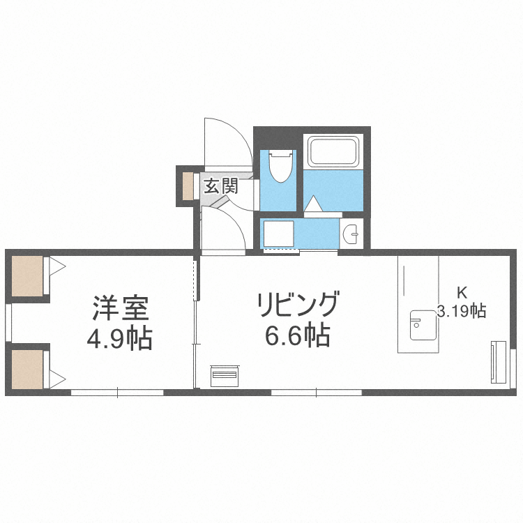 石狩市花川南三条のマンションの間取り