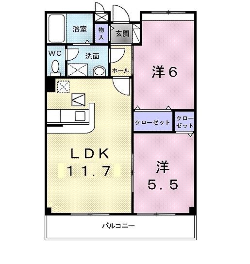 亀岡市篠町篠のアパートの間取り