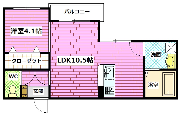 広島市安芸区矢野西のアパートの間取り