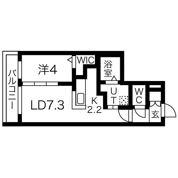 【札幌市東区北十二条東のマンションの間取り】