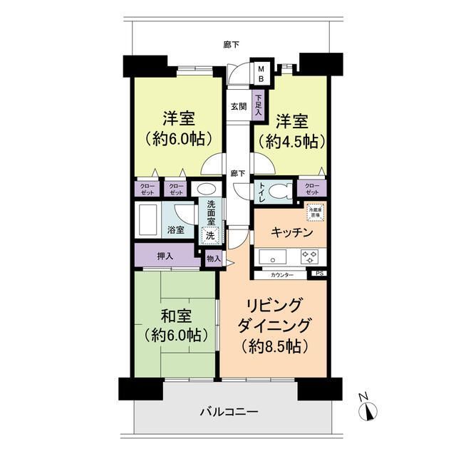 厚木市栄町のマンションの間取り