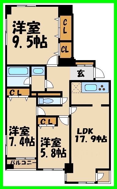 世田谷区成城のマンションの間取り