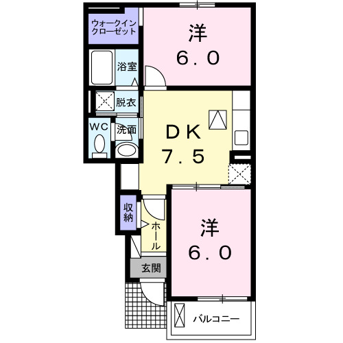 出水市上知識町のアパートの間取り