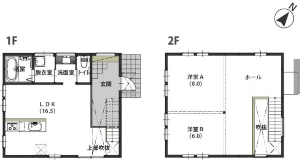 A12美の浜戸建の間取り写真