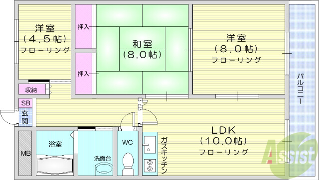 シティハイツ１１番館の間取り