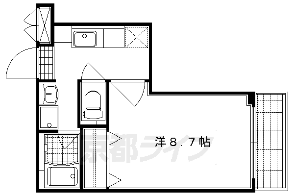 京都市右京区嵯峨野清水町のマンションの間取り