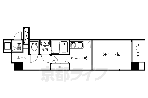 京都市中京区秋野々町のマンションの間取り