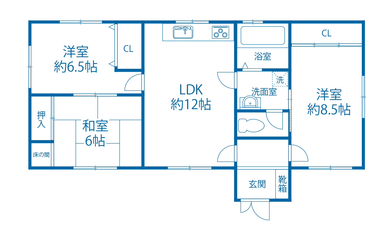 【神戸市東灘区魚崎北町貸戸建の間取り】