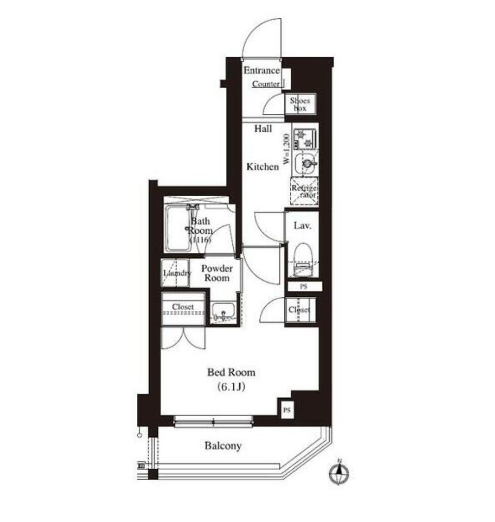 江東区毛利のマンションの間取り