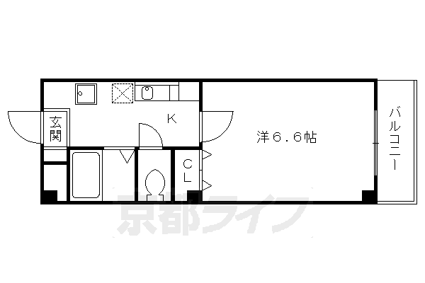 京都市伏見区深草町通町のマンションの間取り