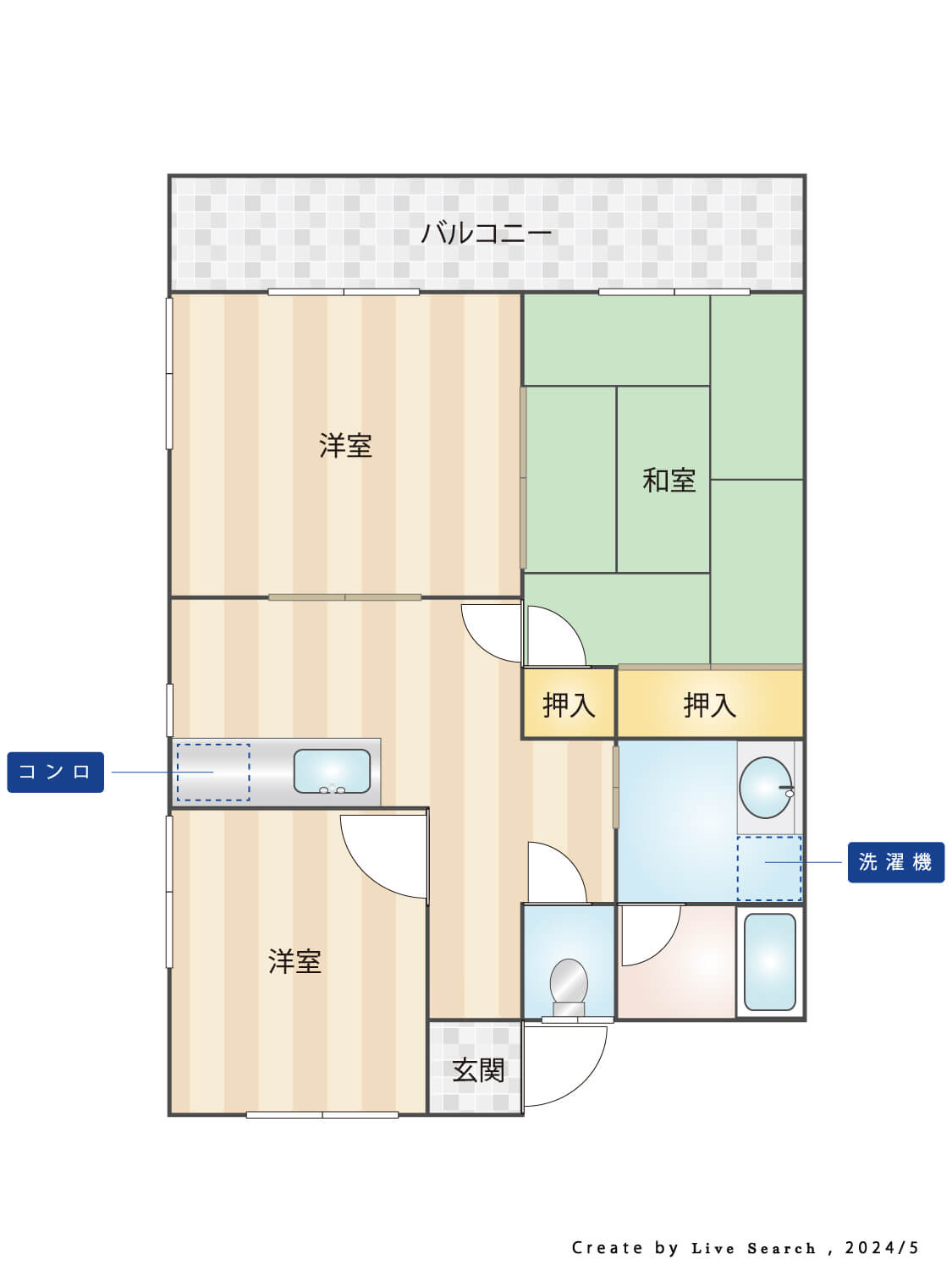 フローラ花山手A棟の間取り