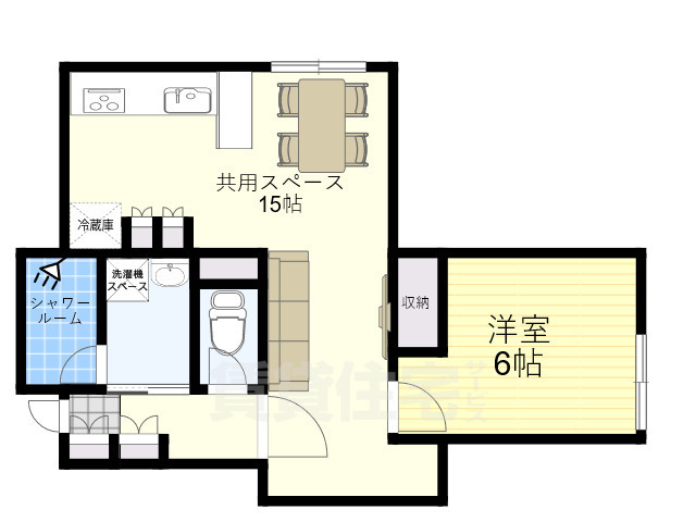 茨木市西中条町のマンションの間取り