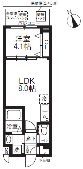 エムブイインプ大阪今里の間取り