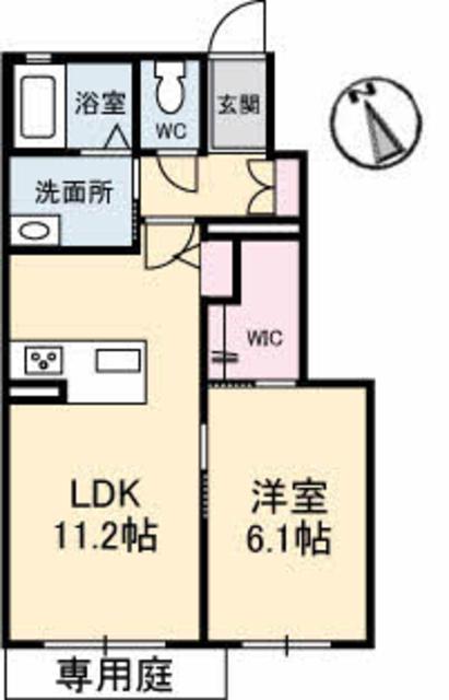 四国中央市妻鳥町のアパートの間取り