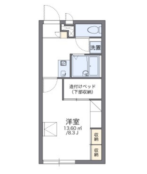 岡山市北区今保のアパートの間取り