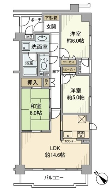 【ダイアパレス中浦和の間取り】