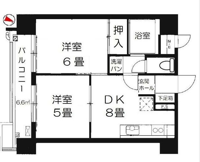 福岡市中央区薬院のマンションの間取り