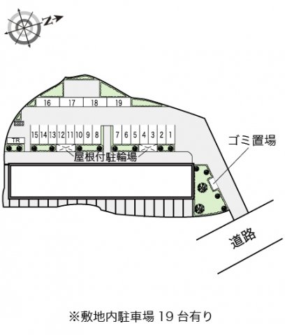 【レオパレスＴｓｕｒｕｈａｒａ　２００１の駐車場】