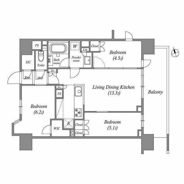 荒川区南千住のマンションの間取り