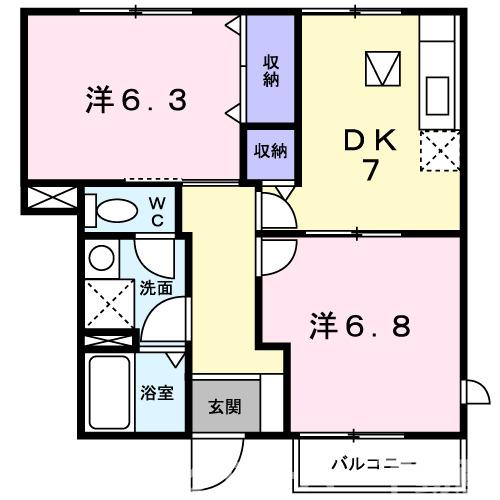 坂出市林田町のアパートの間取り