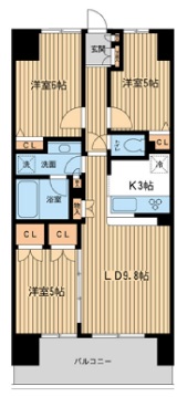 千葉市中央区中央港のマンションの間取り