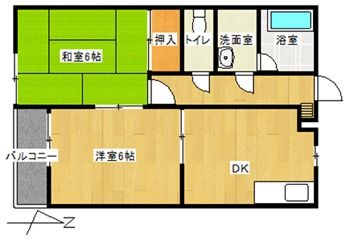 グリーンヒルズ朝暉6番館の間取り