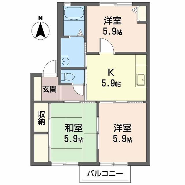 しあわせ荘Ａの間取り