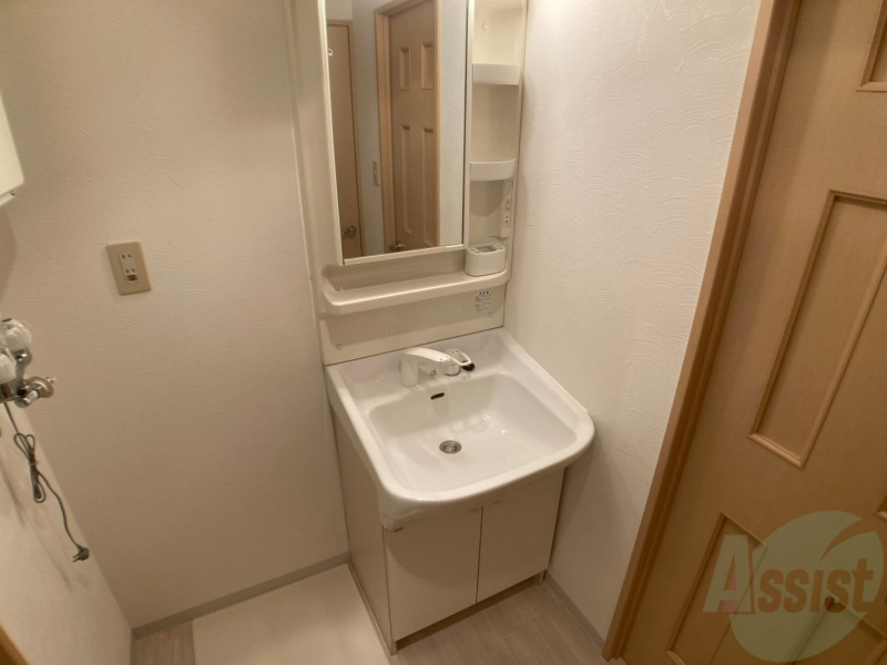 洗面設備　シャンプードレッサー。身支度はここでばっちりですね。