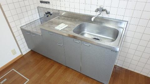 キッチン　２口ガスコンロが置ける流し台♪