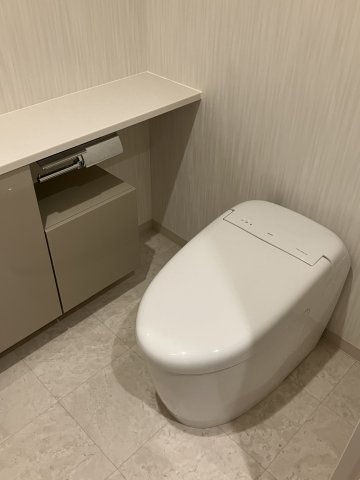 トイレ　デザイン性の高いタンクレスタイプ