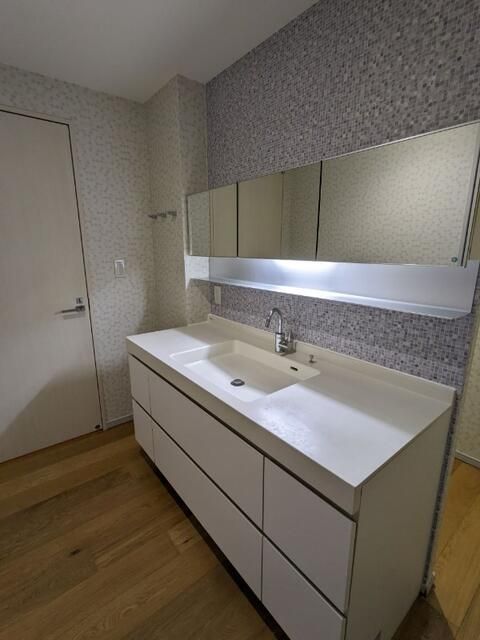 洗面設備　スペースが確保できる洗面所です