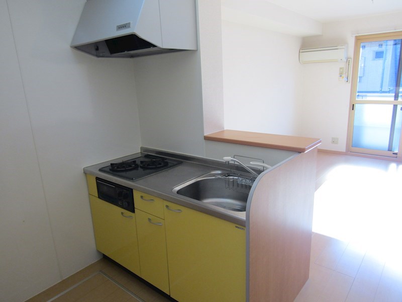 キッチン　2口ガスコンロ　グリル付