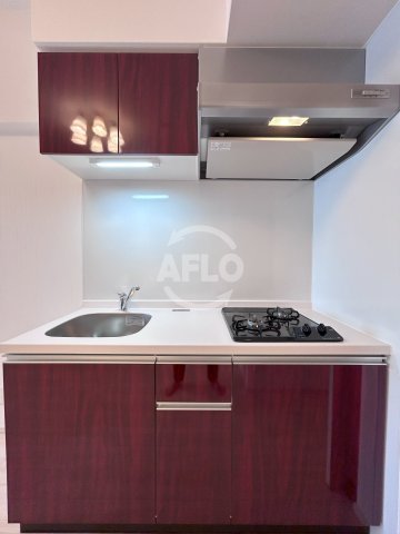 キッチン　プレジオ松屋町　2口ガスシステムキッチン