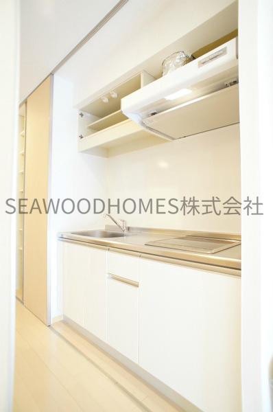 キッチン　２口ガスコンロ付きで自炊派にもおすすめ◎