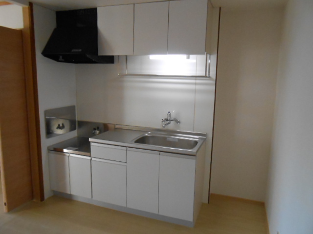 キッチン　ガスコンロ（２口）対応・シングルレバー水栓完備