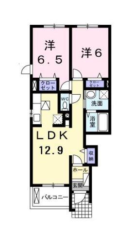 ＪＲ予讃線 高瀬駅 徒歩22分 2階建 築18年の間取り写真